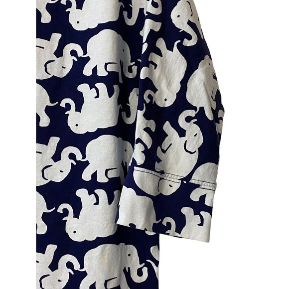 Lilly Pulitzer Womens Eliza TShirt Dress Blue White Pima Cotton Tusk in Sun Sz M - Picture 4 of 8
